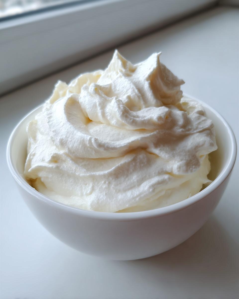 Close-up of fluffy white cream cheese fruit dip mixture in a small white bowl.