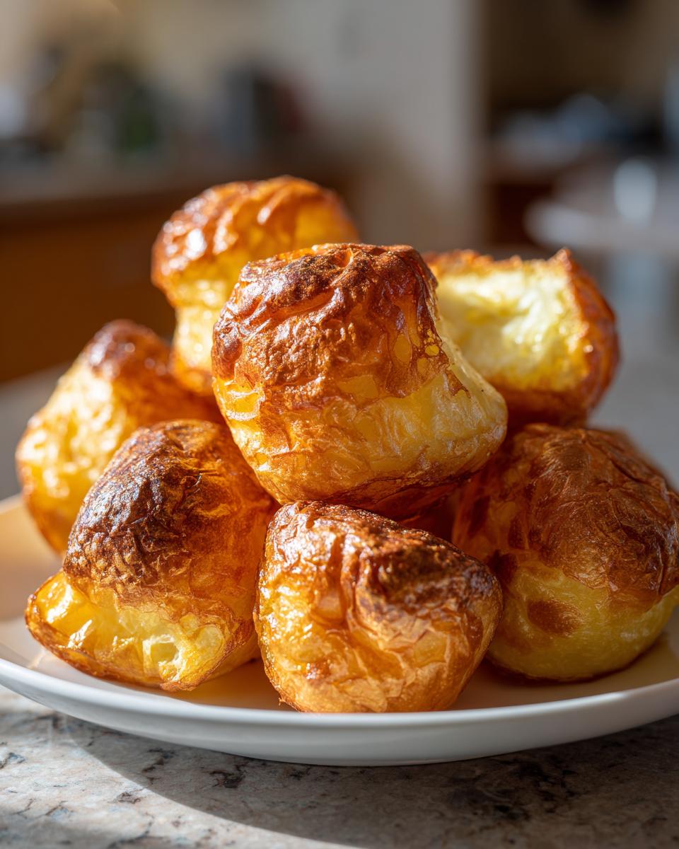 A stack of golden brown, crispy oven roasted potatoes piled high on a white plate.
