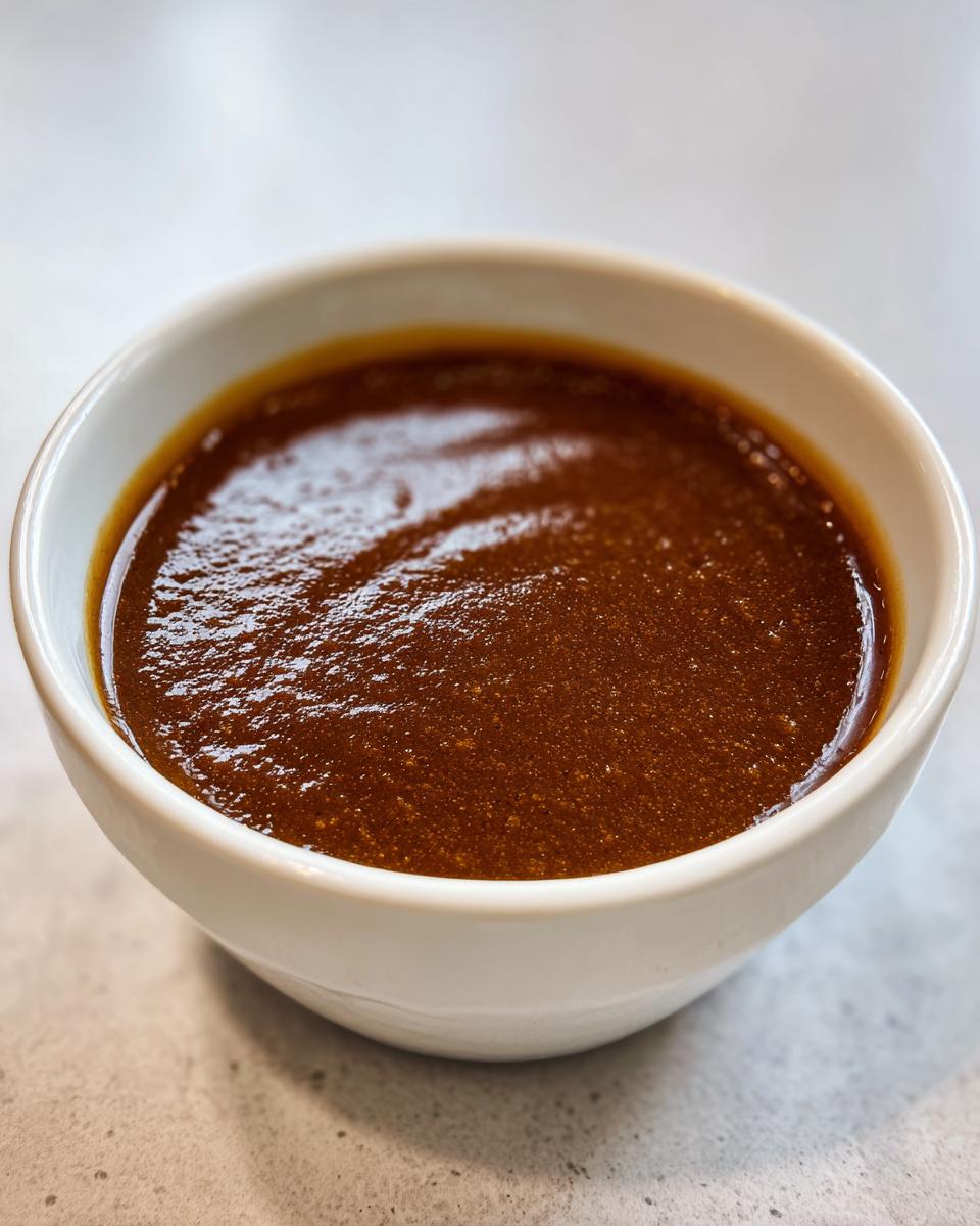 A close-up of rich, dark homemade brown gravy served in a small white bowl.